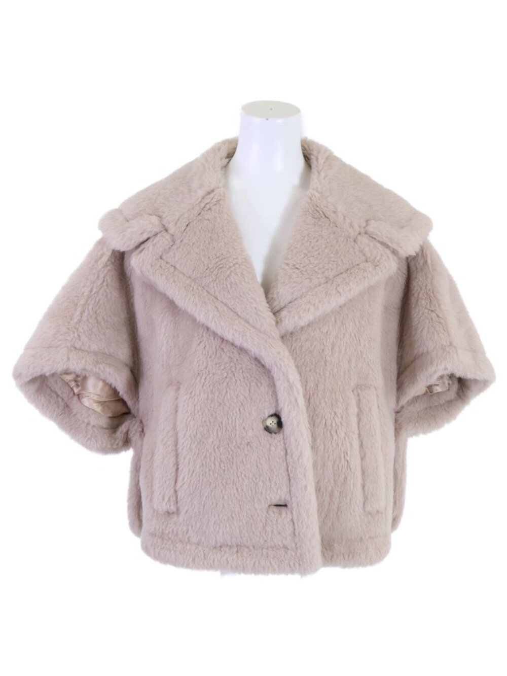 Max Mara Cambusa Alpaca Silk Blend Teddy Bear Cape SM